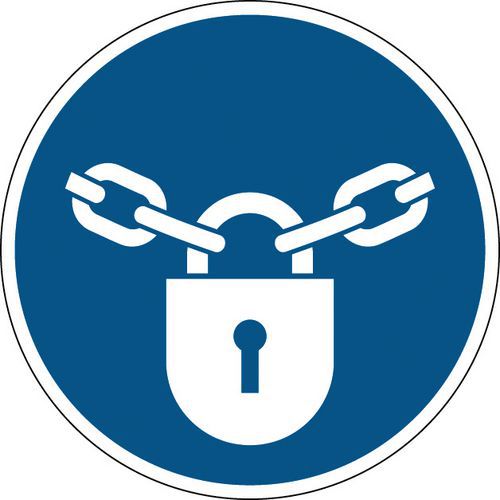 Gebodsbord - Verplichte vergrendeling - Hard Gebodsbord - Verplichte vergrendeling - Hard