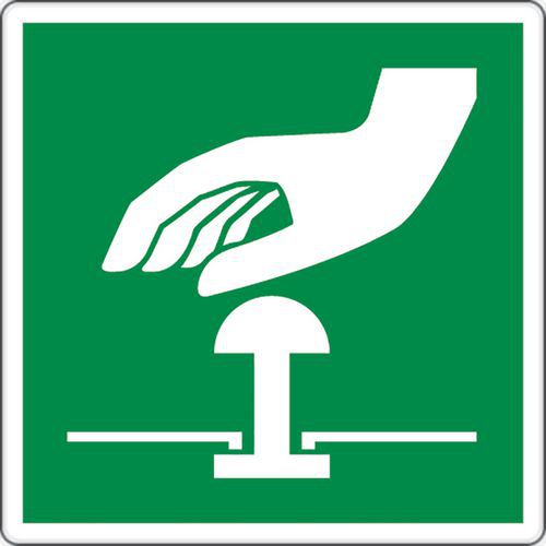 Panneau évacuation - Bouton arrêt d'urgence - Aluminium Panneau évacuation - Bouton arrêt d'urgence - Aluminium