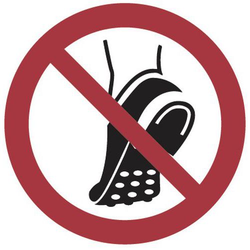 Gebodsbord - Dragen van schoenen met noppen - Aluminium Gebodsbord - Dragen van schoenen met noppen - Aluminium