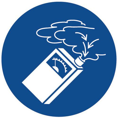 Gebodsbord - Gasdetectoren gebruiken - aluminium Gebodsbord - Gasdetectoren gebruiken - aluminium