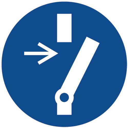 Panneau obligation - Débrancher avant entretien ou réparation - Aluminium Panneau obligation - Débrancher avant entretien ou réparation - Aluminium