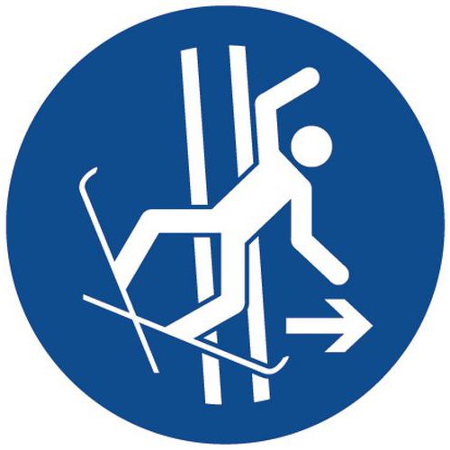 Panneau obligation - Quitter piste en cas de chute - Aluminium Panneau obligation - Quitter piste en cas de chute - Aluminium