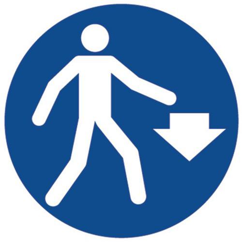 Panneau obligation - Piétons en dessous - Aluminium