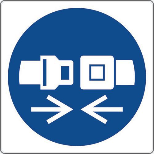 Gebodsbord - Dragen veiligheidsriem - Aluminium Gebodsbord - Dragen veiligheidsriem - Aluminium