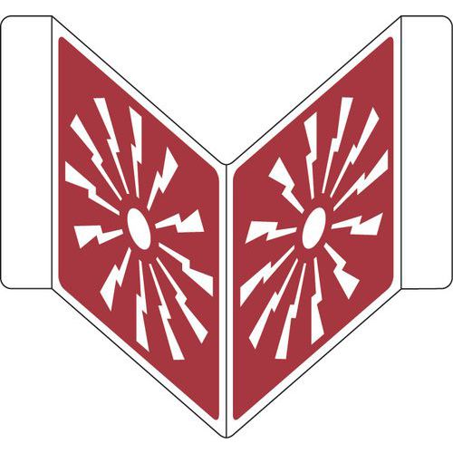Brandbord - Brandalarm (in V-vorm) - Aluminium