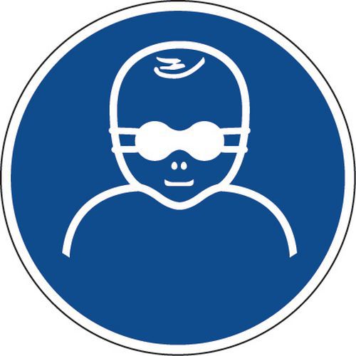 Gebodsbord - Dragen van bril met ondoorzichtig glas voor kinderen - Aluminium Gebodsbord - Dragen van bril met ondoorzichtig glas voor kinderen - Aluminium