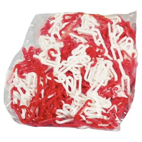 Chaîne plastique en sac - Rouge/Blanc Chaîne plastique en sac - Rouge/Blanc