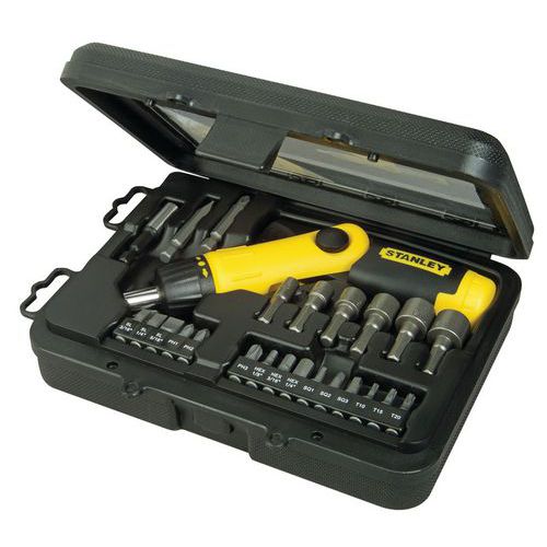 Schroefbithouderset met ratelpistool Schroefbithouderset met ratelpistool