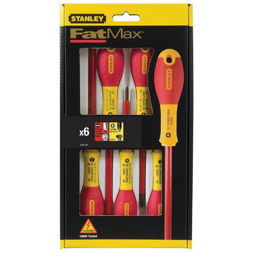 Set van 6 geïsoleerde schroevendraaiers en tester Fatmax® Set van 6 geïsoleerde schroevendraaiers en tester Fatmax®