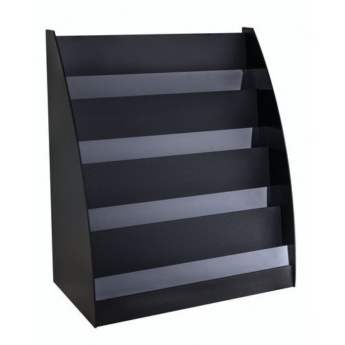 Folderstandaard - zwart - 800 x 910 x 472 mm - Paperflow