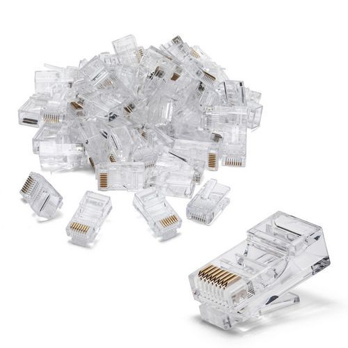Pack de 50 connecteurs à sertir pour câble CAT5 UTP - Velamp Pack de 50 connecteurs à sertir pour câble CAT5 UTP - Velamp