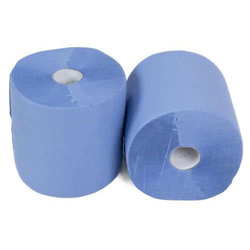 Industriële poetsrol blauw - 800 vellen - Set van 2 - Manutan Expert Industriële poetsrol blauw - 800 vellen - Set van 2 - Manutan Expert