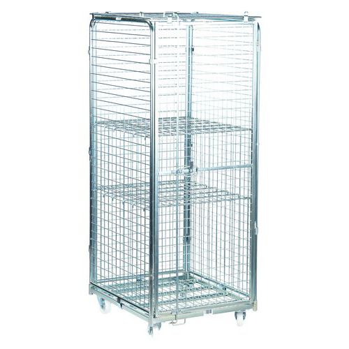 Antidiefstalrolcontainer - 2 legborden - Draagvermogen 400 kg - Manutan Expert Antidiefstalrolcontainer - 2 legborden - Draagvermogen 400 kg - Manutan Expert
