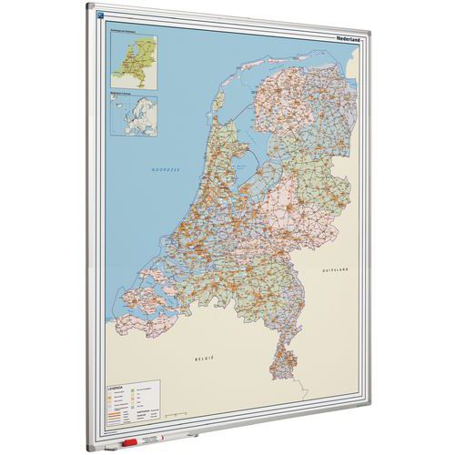 markeerstift Zinloos bal Wegenkaart Nederland, magnetisch, 120 x 90 cm - Manutan.be