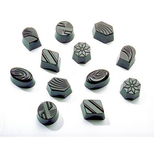 Moule de chocolats ronds, ovales, losages assortiment de 36 empreintes Moule de chocolats ronds, ovales, losages assortiment de 36 empreintes