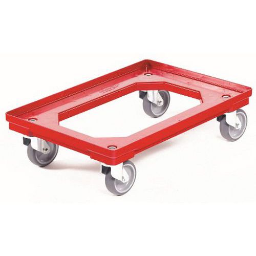 Plateau roulant PEHD pour bacs norme europe - capacité 300 kg Plateau roulant PEHD pour bacs norme europe - capacité 300 kg