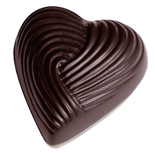 Vorm voor bonbons in hartvorm, geribbeld Vorm voor bonbons in hartvorm, geribbeld
