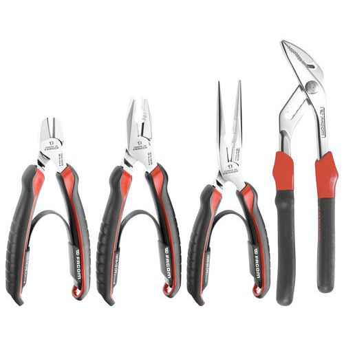 Set van 4 tangen met poten van bi-materiaal, ergonomisch - Facom Set van 4 tangen met poten van bi-materiaal, ergonomisch - Facom