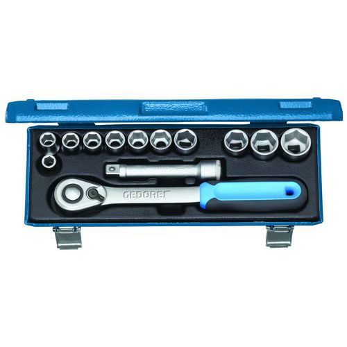 Dopsleutelset 1/2 13 delig 10-24mm 19KMU/D19KMU - Gedore Dopsleutelset 1/2 13 delig 10-24mm 19KMU/D19KMU - Gedore