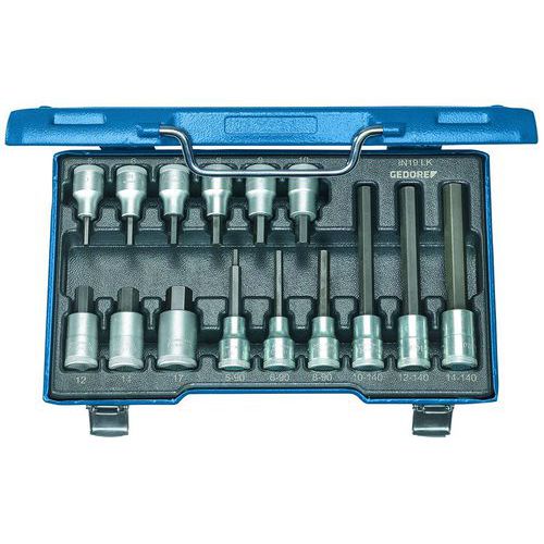 Coffret douilles tournevis métriques 1/2 15 pièces IN19LKM - Gedore Coffret douilles tournevis métriques 1/2 15 pièces IN19LKM - Gedore