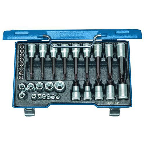 Dopsleutelset 1/2'' en 1/4'' 34delig Torx 19TX20 - Gedore Dopsleutelset 1/2'' en 1/4'' 34delig Torx 19TX20 - Gedore