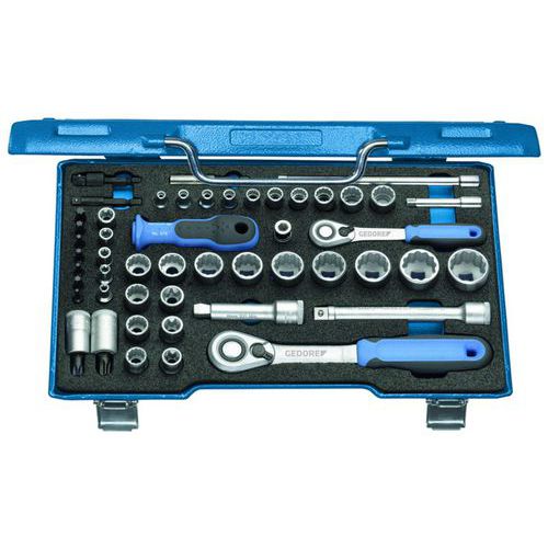 Jeu douilles 3/8 + 1/4 50 pièces Ø30 TX20 U-20 - Gedore Jeu douilles 3/8 + 1/4 50 pièces Ø30 TX20 U-20 - Gedore