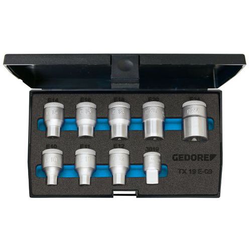 Dopsleutelset 1/2 9 delig TX E10-E24 TX 19 E-09 - Gedore Dopsleutelset 1/2 9 delig TX E10-E24 TX 19 E-09 - Gedore