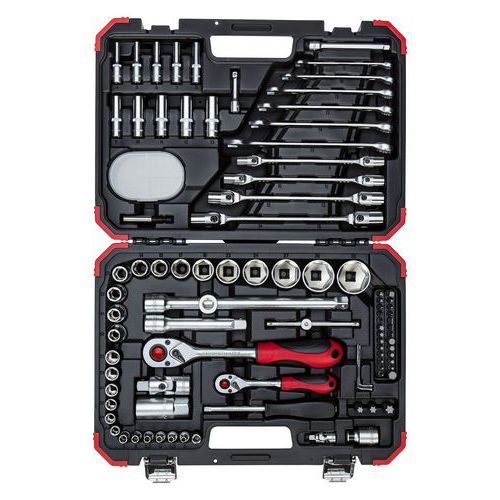 Dopsleutelset 1/4 1/2 92 delig R46003092 - GedoreRed Dopsleutelset 1/4 1/2 92 delig R46003092 - GedoreRed
