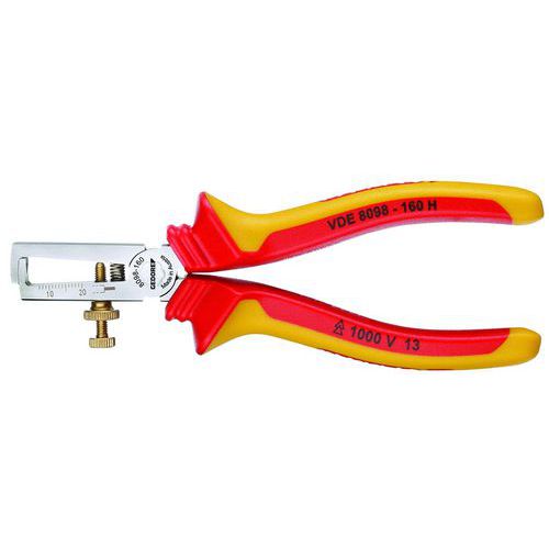 VDE-Draadstriptang met huls-isolatie160mm VDE 8098 H - Gedore VDE-Draadstriptang met huls-isolatie160mm VDE 8098 H - Gedore