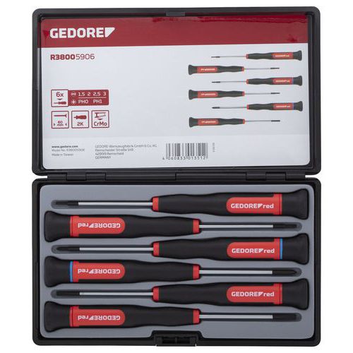 Elektronica schroevendraaierset 6-delig PH R38005906 - GedoreRed Elektronica schroevendraaierset 6-delig PH R38005906 - GedoreRed