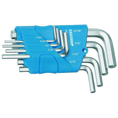 Haakse stiftsleutelset tbv binnenzeskantschroef 8-delig H42-88A Gedore Haakse stiftsleutelset tbv binnenzeskantschroef 8-delig H42-88A Gedore