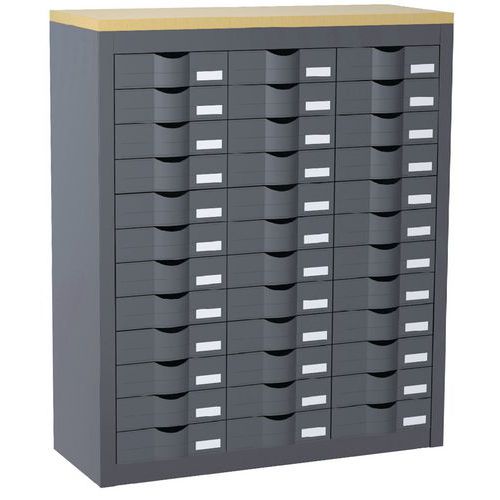 Balie met opbergmodule met toplaag met houten afwerking - Paperflow Balie met opbergmodule met toplaag met houten afwerking - Paperflow