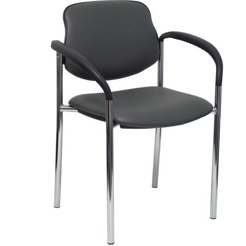 Chaise de réunion Villalgordo similicuir bras noir - Piqueras y crespo Chaise de réunion Villalgordo similicuir bras noir - Piqueras y crespo