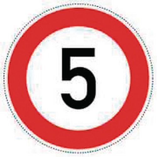 Verbodsbord - A1-5 - Maximum snelheid 5 km/u Verbodsbord - A1-5 - Maximum snelheid 5 km/u