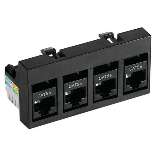 BLOK 4 x RJ45 CAT 5E UTP contactdoos BLOK 4 x RJ45 CAT 5E UTP contactdoos