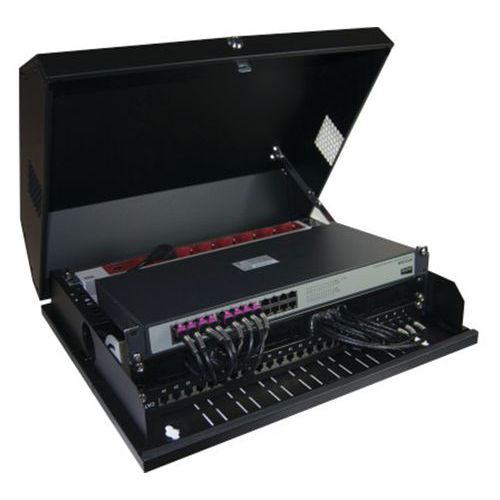 Muurkast compact 8U zwart Muurkast compact 8U zwart