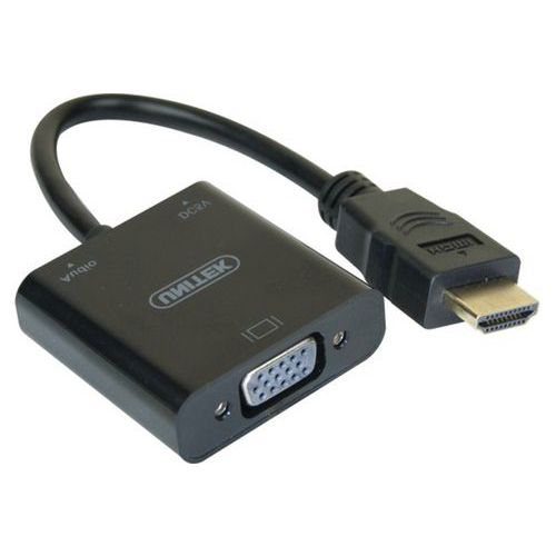 Convertisseur noir HDMI vers VGA et audio -15CM Convertisseur noir HDMI vers VGA et audio -15CM