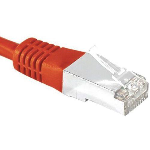 Cordon RJ45 catégorie 6 S/FTP rouge - 0,5 m