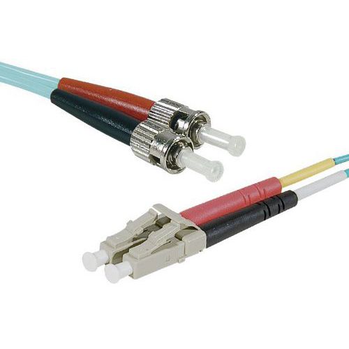 Draadbrug optisch Duplex 2 mm OM3 LC-UPC/ST-UPC aqua 3 m Draadbrug optisch Duplex 2 mm OM3 LC-UPC/ST-UPC aqua 3 m