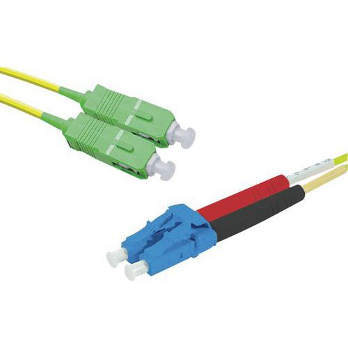 Jarretière duplex mono OS2 9/125 SC-APC/LC-UPC jaune - 2 m Jarretière duplex mono OS2 9/125 SC-APC/LC-UPC jaune - 2 m