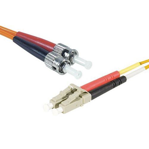 Draadbrug Duplex 2,0 mm OM1 LC-UPC/ST-UPC oranje - 1 mtr. Draadbrug Duplex 2,0 mm OM1 LC-UPC/ST-UPC oranje - 1 mtr.