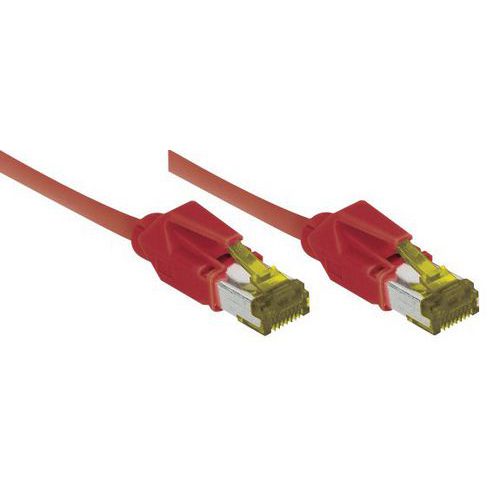 Cordon RJ45 sur câble catégorie 7 S/FTP LSOH rouge - 3 m Cordon RJ45 sur câble catégorie 7 S/FTP LSOH rouge - 3 m