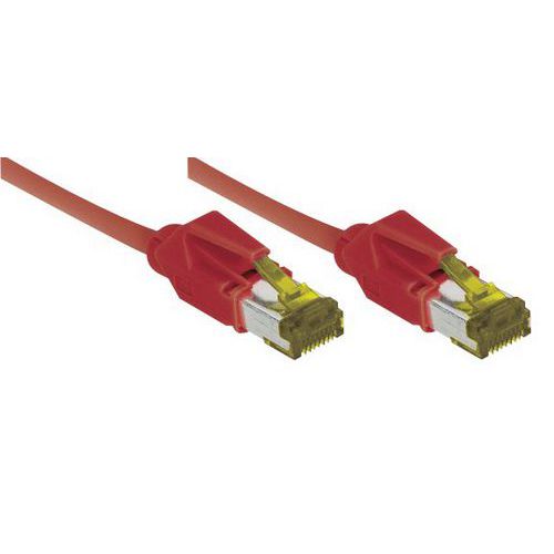 Cordon RJ45 sur câble catégorie 7 S/FTP LSOH rouge - 5 m Cordon RJ45 sur câble catégorie 7 S/FTP LSOH rouge - 5 m