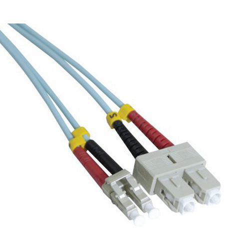 Draadbrug optisch Duplex 2 mm OM3 SC-UPC/LC-UPC aqua 5 m Draadbrug optisch Duplex 2 mm OM3 SC-UPC/LC-UPC aqua 5 m