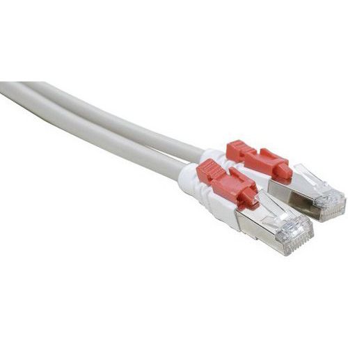 Cordon RJ45 catégorie 6 S/FTP à verrouillage gris - 5 m Cordon RJ45 catégorie 6 S/FTP à verrouillage gris - 5 m