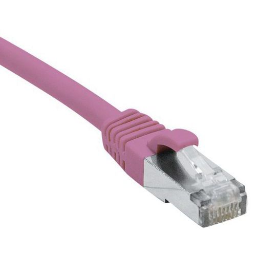 Cordon RJ45 catégorie 6A S/FTP LSOH snagless rose - 25 m Cordon RJ45 catégorie 6A S/FTP LSOH snagless rose - 25 m