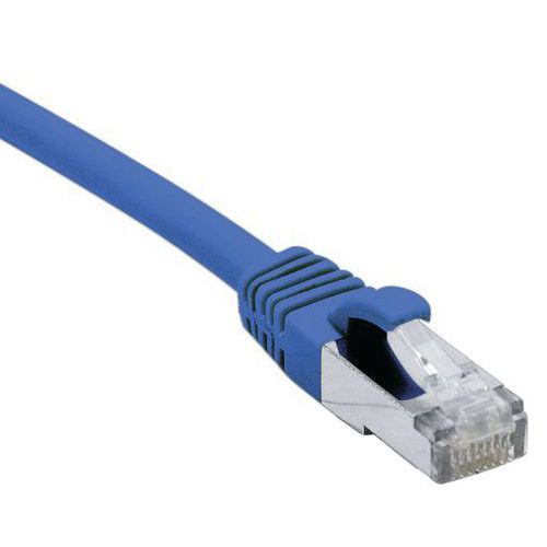 Cordon RJ45 catégorie 6A S/FTP LSOH snagless bleu - 0,3 m Cordon RJ45 catégorie 6A S/FTP LSOH snagless bleu - 0,3 m