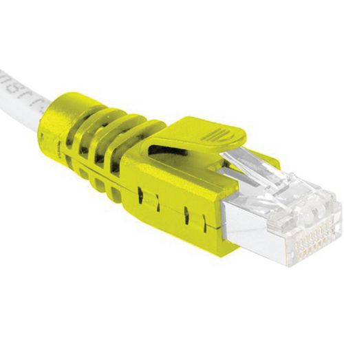 Hoes voor RJ45-stekker met clips geel Hoes voor RJ45-stekker met clips geel