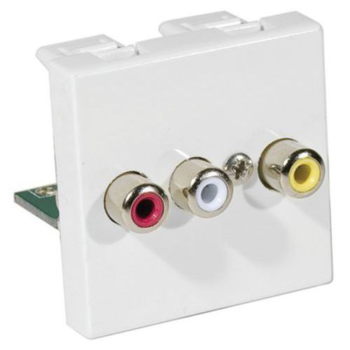 Afdekplaat 3 RCA met schroef Afdekplaat 3 RCA met schroef