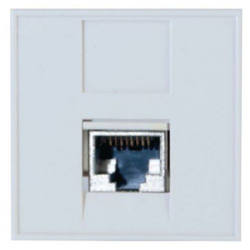 Wandplaat 45X45 recht 1 RJ45 POORT CAT 6 STP Wandplaat 45X45 recht 1 RJ45 POORT CAT 6 STP